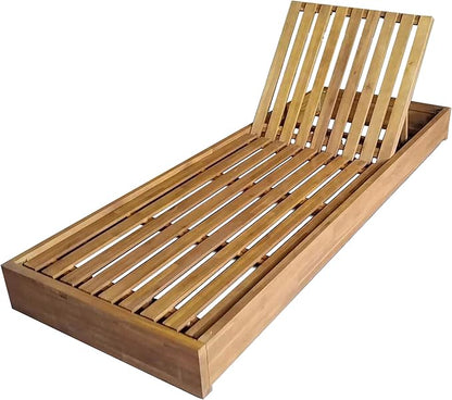 Christopher Knight Home Bayard Acacia Wood Chaise Lounge Chair Outdoor, Adjustable Backrest Sun Lounger Recliner, Wooden Patio Sun Bathing Lounge Chair, Teak