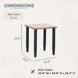 COOS BAY Modern Outdoor Table, Patio Side Table with Wood Grain Top, Metal Weather-Resistant Table for Deck, Porch - Photo 2
