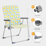 VINGLI Aluminum Oversize Patio Lawn Chairs Folding Set of 2 with Detachable Cup Holder - Photo 4