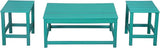 WestinTrends Malibu 3-Piece Set Outdoor Coffee and Side Table for Adirondack Chair, Turquoise - Photo 10