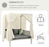 Merax Outdoor Patio Daybed with Soft Cushions and Curtains - Photo 3