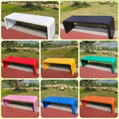 2-Person Garden Bench, Suit for Garden, Porch and Park, Outdoor Garden Benches, 2-Person Park Bench, Metal Park Bench for Outside(Yellow,39.4x15.7x17.7in(LxWxH))
