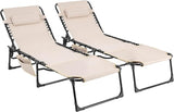 NUU GARDEN Set of 2 Folding Oxford Chaise Lounge Chair - Photo 1