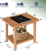 nevilywood Adirondack Square Side Table - 18.4" Large Panel HDPE Outdoor End Table - Weatherproof - Photo 3