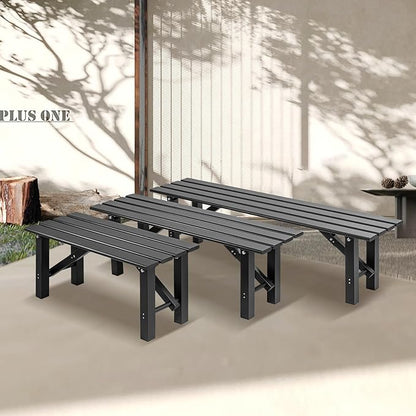 TECSPACE 3-Person Instant Folding Bench, 330 LBS Capacity Lightweight Aluminum Foldable Bench, No Assembly Required