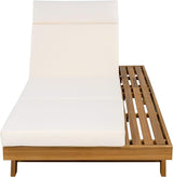 Christopher Knight Home Kayes Wood Chaise Lounge with 4'' Four-Folds Cushion - Photo 5