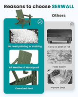 SERWALL Modern Adirondack Chair, Folding Adirondack Chair with Dual Cup Holders - Photo 9