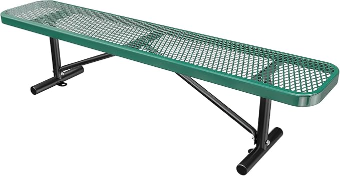 Heavy Duty Outdoor Metal Garden Park Bench, Steel Picnic Bench, Metal Mesh Outdoor Bench Porch Chair for Garden, Lawn, Patio, Porch, Park, Yard, Patio (Green, 6FT)