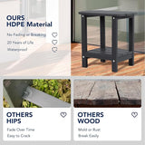 nalone Adirondack Side Table 16.5" Outdoor Side Table HDPE Plastic Double Adirondack End Table Small Table for Patio - Photo 5