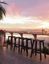 Weatherproof Bar Stools Set of 2, 28" Height Outdoor Bar Stools Holds up to 400 lbs, Saddle Seat - Photo 6