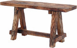 The Urban Port Wooden Garden Patio Bench with Retro Etching, Cappuccino Brown - Photo 5