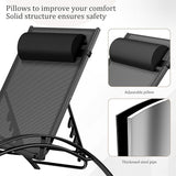 AthLike 3 pcs Poolchairs Patio Chaise Lounge Set with Headrest - Photo 7