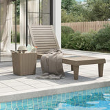 Light Brown Polypropylene Adjustable Folding Sun Lounger 61 x 22.8 x 32.7 in UV Resistant Outdoor Chaise Lounge for - Photo 2