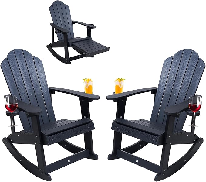 Adirondack Rocking Chair Set of 2, Weather-Resistant and Durable - Photo 1