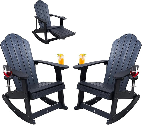 Adirondack Rocking Chair Set of 2, Weather-Resistant and Durable - Photo 1