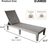 Outdoor Lounge Chaise, Adjustable Pool Lounge Chairs with 5 Positions Backrest - Photo 3