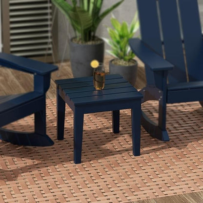 WestinTrends Ashore Outdoor Patio Modern Adirondack Side Table, Navy Blue