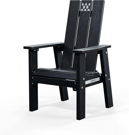 Breeo X Series Adirondack Campfire Chair – Poly Lumber Fire Pit Seat with 304 Stainless Steel Accents, Outdoor Patio & Camping Essentials with Arm Rest - Ergonomic, Sustainable Outdoor Chair - Black