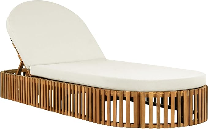 Christopher Knight Home Harl Acacia Wood Chaise Lounge Chair Outdoor with Cushion - Photo 7
