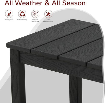 Stoog 3-Piece Oversized Rocking Chairs Set of 2 with Table, Outdoor Rocking Chair with 400 lbs Weight Capacity, All-Weather Porch Rocker for Backyard, Lawn, Patio, Garden and Indoor, Black