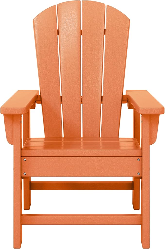 WestinTrends Malibu Kids Outdoor Adirondack Plastic Patio Chair (Set of 2), Orange