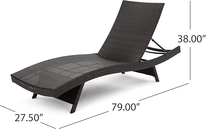 Christopher Knight Home Salem Outdoor Wicker Adjustable Chaise Lounge, Multibrown - Photo 3