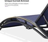 PURPLE LEAF Patio Chaise Lounge Set Outdoor Beach Pool Sunbathing Lawn Lounger Recliner Outside Tanning Chairs with Arm - Photo 3