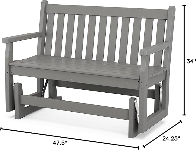 POLYWOOD® Traditional Garden Glider, Slate Grey - Photo 3