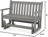POLYWOOD® Traditional Garden Glider, Slate Grey - Photo 3