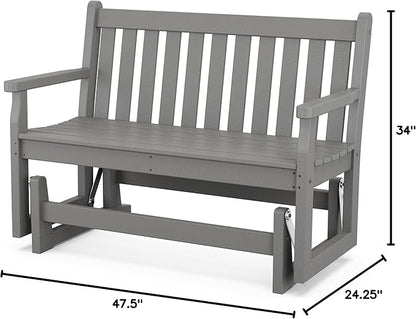 POLYWOOD® Traditional Garden Glider, Slate Grey