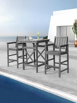 3-Piece Adirondack Chairs and Table Set, HDPE Patio Bar Sets, All Weather Outdoor Bar Stools Set - Photo 2