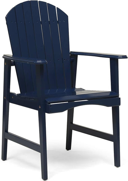 Outdoor Weather Resistant Acacia Wood Adirondack Dining Chairs (Set of 2), Blue Navy Finish