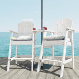Sundale Outdoor Tall Adirondack Chairs Set of 2 with Table, Patio HDPE Bar Set, 3 PCS Counter Height Dining Bistro Set - Photo 2