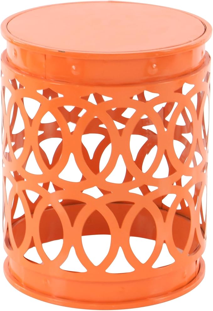 Deco 79 Metal Side End Accent Table Indoor Outdoor Nesting End Table with Carved Trellis Design, Set of 3 Side Table 22", 18", 15"H, Multi Colored