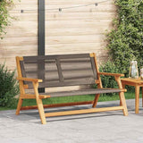 Modern Outdoor Bench, Solid Acacia Wood Garden Furniture Set Grey 48 x 30 x 29 Inches - Photo 1