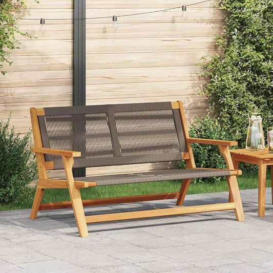 Modern Outdoor Bench, Solid Acacia Wood Garden Furniture Set Grey 48 x 30 x 29 Inches, Weather-Resistant Patio Seating for Backyard, Porch, 2-Person Heavy Duty Bench with Easy Assembly