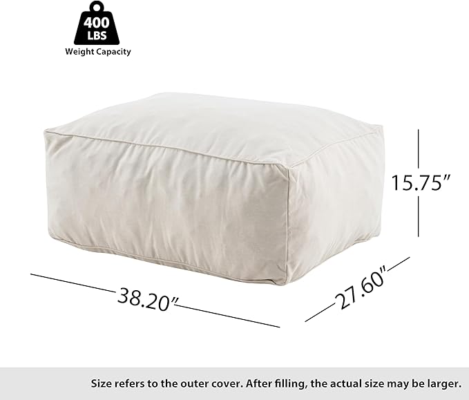 Christopher Knight Home Teriu Outdoor Bean Bag Chair with Shredded Foam, Modern Bean Bag Chairs for Adults and Kids - Photo 2
