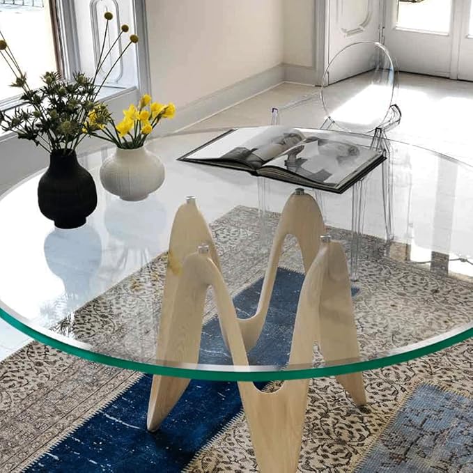 Dulles Glass 27 inch Round Glass Table Top - Tempered - 1/2" Thick Glass Surface, Safe Beveled Edge - Photo 4
