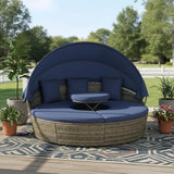 Tangkula Outdoor Round Daybed with Retractable Canopy - Photo 3