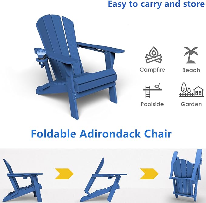 GLANC Folding Adirondack Chair Set of 2 - Photo 7