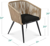 Best Choice Products Set of 2 Patio Dining Chairs, Outdoor Seating for Backyard, Poolside, Balcony w/Woven Wicker Design - Photo 3