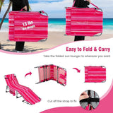 Tangkula Tanning Chair, Outdoor Folding Beach Lounge Chair with Face Hole, Adjustable Footrest, Removable Pillow - Photo 6