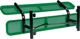 Global Industrial 6'L Heavy Duty Outdoor Steel Picnic Bench with Backrest, Perforated Metal, Portable Outdoor Bench - Photo 6
