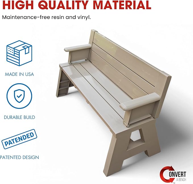 Convert-a-Bench Gen 1 2-in-1 Outdoor Convertible Bench to Picnic Table - Photo 4