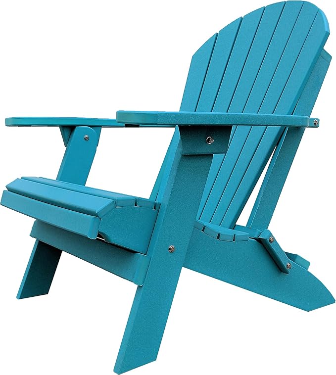 DuraWeather Poly® Classic King Size Folding Adirondack Chair (Aruba Blue)