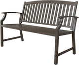 Grand patio 52" Farmhouse Outdoor Bench, Garden Benches with Anti-Rust Aluminum Powder Coated Frame - Photo 1