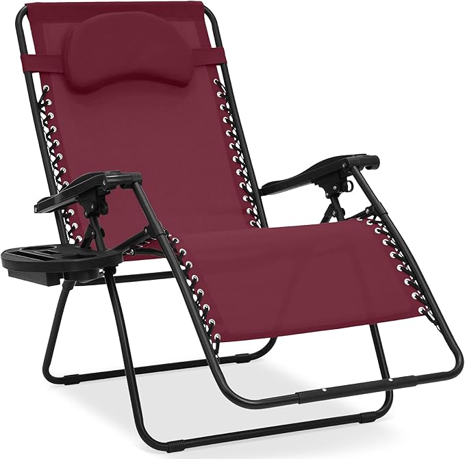 Best Choice Products Oversized Zero Gravity Chair, Folding Outdoor Patio Lounge Recliner w/Cup Holder Accessory Tray - Photo 1