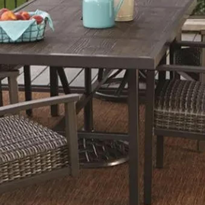 Four Seasons Courtyard Nantucket 40 x 72 Inch Rectangular Outdoor Patio Dining Table All Weather Woven Tabletop for - Photo 5