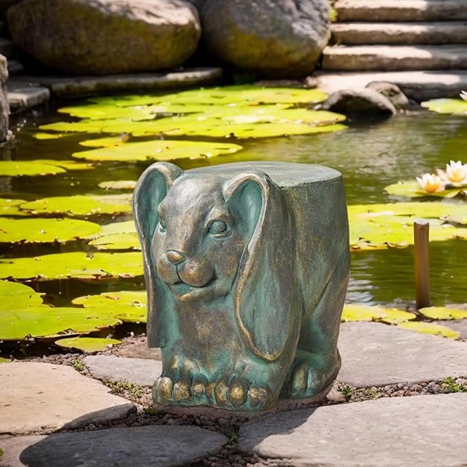 Garden Stool, Plant Stool or Rabbit Table for Garden, Front Porch, Patio, Outside, Indoor, Lightweight Concrete - Photo 2