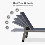 PURPLE LEAF 6-Piece Outdoor Chaise Lounge Oversized Pool Lounge Chairs with Easy-to-Move Wheels and Adjustable Backrest - Photo 6